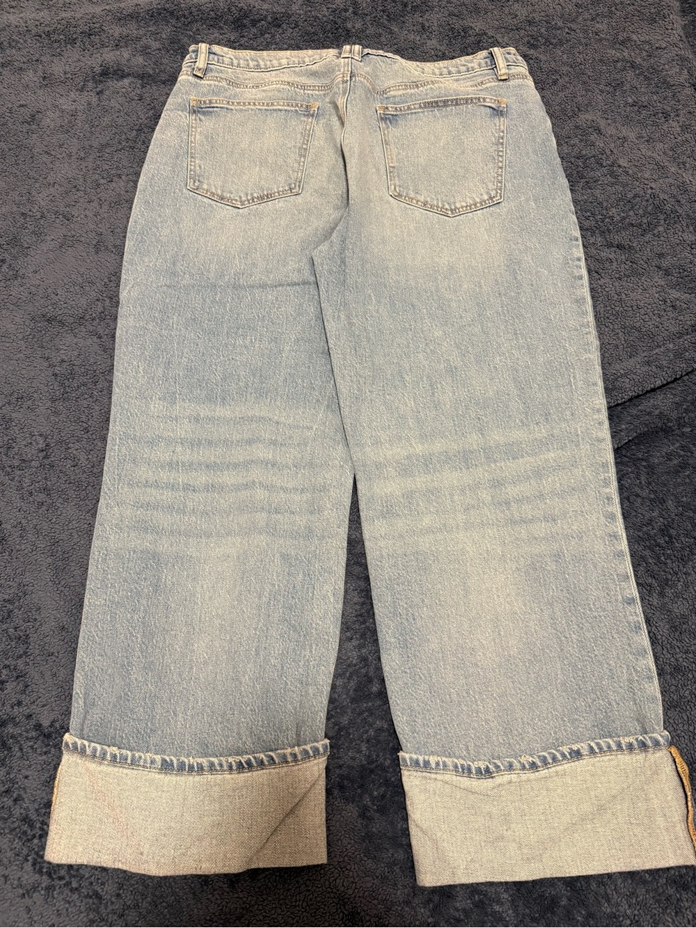 Ann Taylor Light Blue Wide-Leg Cuffed Jeans - Picture 2 of 7